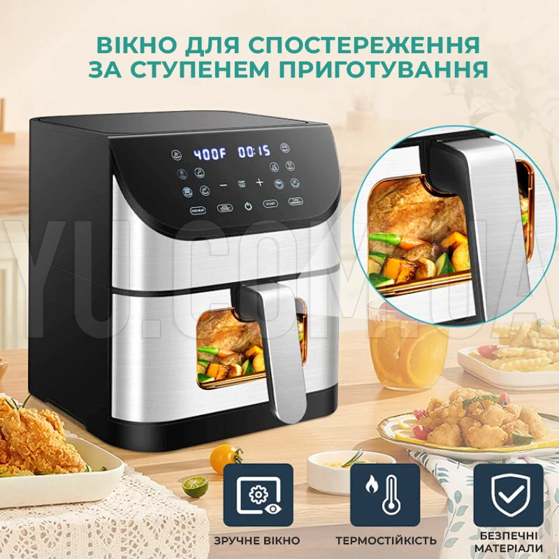 Аеро фритюрниця RAF R.5337 електрична фритюрниця без олії 8 л 1500W Аеро фритюрниця RAF R.5337 електрична фритюрниця без олії 8 л 1500W